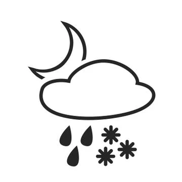 Heavy rain with snow. Sleet shower Stock Illustration