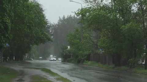 Heavy rain in spring Stock Footage 107744151