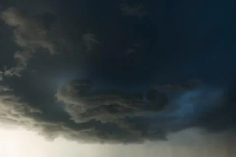 Heavy rain storm clouds, thunderstorm dramatic sky, bad day weather backgroun 스톡 사진