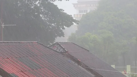 Heavy rain storm Stock Footage 118249612