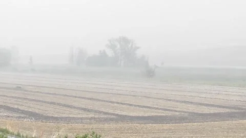 Heavy rain storm starting to get less Stock Footage 342797496