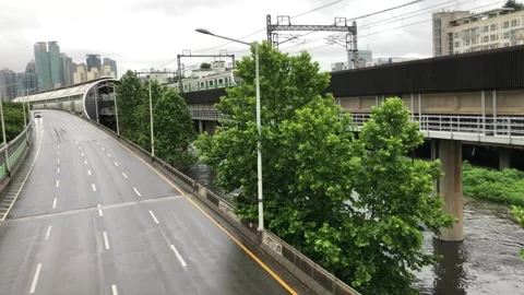Heavy rain in the stream 库存影片 245357753
