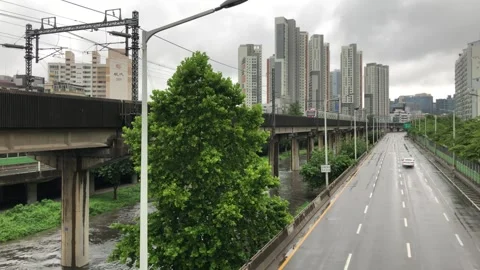 Heavy rain in the stream Vídeos de archivo 245367351