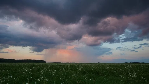 Heavy rain at sunset (timelapse video) Stock Footage 111987906