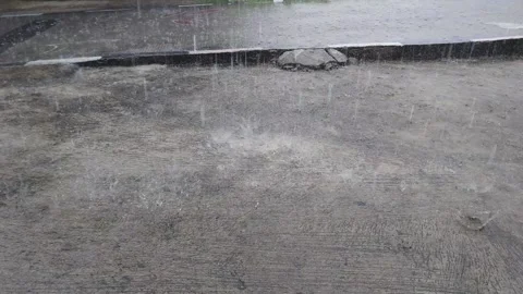 Heavy rain in tropical countries during the day Stock Footage 292578233