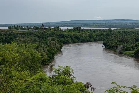 Heavy rain for two consecutive nights in East Sumba has caused a major flood Stock Photos