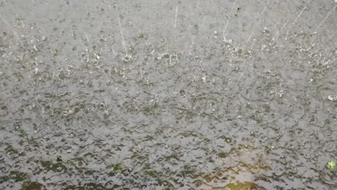 Heavy rain under the window Stock Footage 232110021