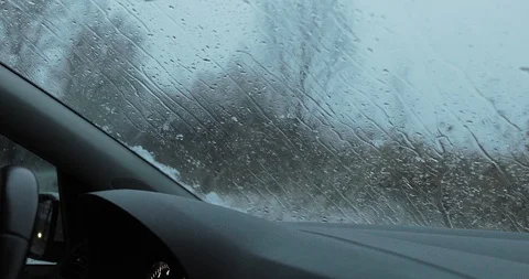 Heavy Rain, View Of Windshield. Stock Footage 124610068