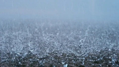 Heavy rain on water Stock Footage 79028038