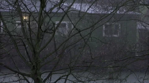 Heavy Rain in winter Stock Footage 45893574