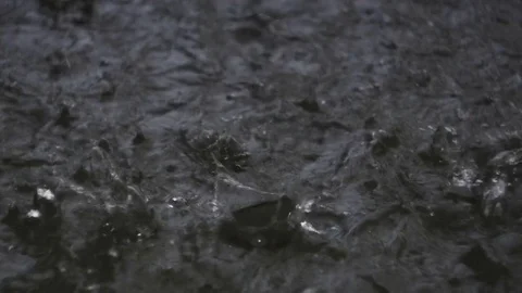 Heavy raindrops on the water surface Stock Footage 84837123