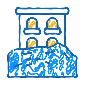 Heavy rainfall disaster icon doodle illustration Stock Illustration
