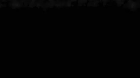 Heavy rainfall with grey clouds on black background 3D animation visual Stock Footage 136146223