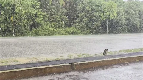 Heavy rainfall in hd footage Stock Footage 333943350