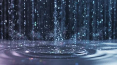 Heavy Rainfall at Night with Neon Lights Stock Footage 324808795