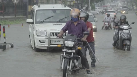 Heavy rainfall in Uttarakhand. Stock Footage 136425657