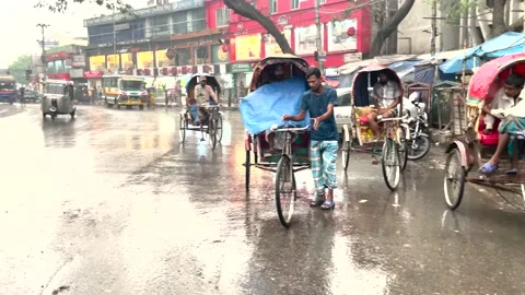 Heavy raining in Dhaka city . Stock Footage 238701708