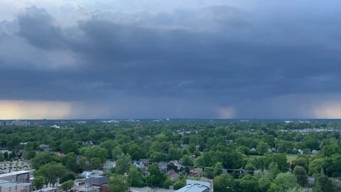 Heavy Raining from the distance Stock Footage 112269203