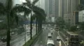 Heavy Rainy Day, Hong Kong City, Rainy, Big Storm, Car Traffic, Commuters HD Footage