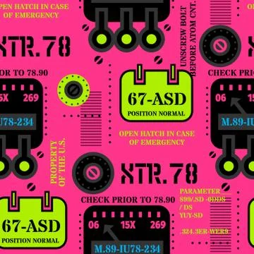 Heavy robot machine seamless pattern Stock Illustration