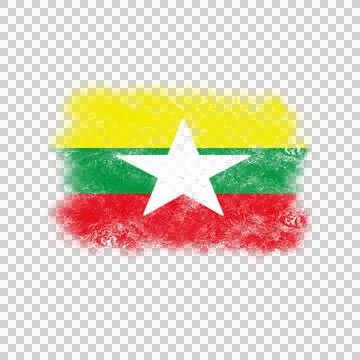 Heavy Rough Paint Texture Myanmar Flag Graphic Stock Illustration