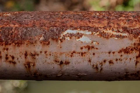 Heavy rust texture on steel frame tube Stock Photos