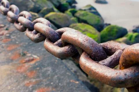 Heavy Rusted Chain Stock Photos