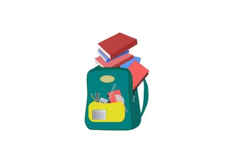 Heavy schoolbag illustration Stock Illustration