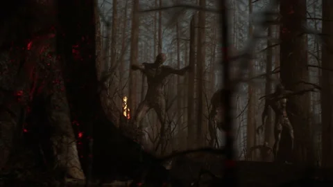 Heavy shooting of terrifying zombies in sci-fi combat 02 Stock Footage 232287472