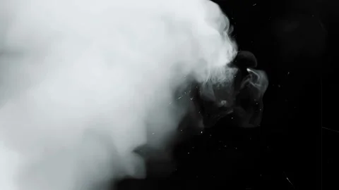Heavy Smoke Wall Moving from Frame Edge with Film Scratch Distressed Texture Stock Footage 335976219