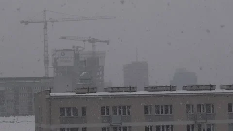 Heavy snow in a city Stock Footage 148167936