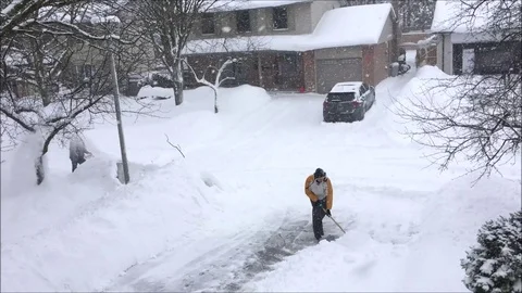 Heavy snow fall and cold snap in Canada Stock Footage 104125883
