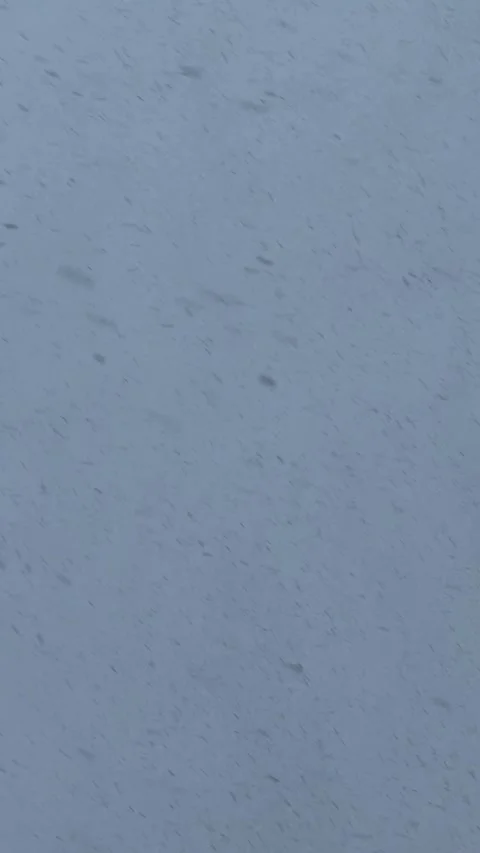 Heavy snow falling against grey winter sky background Stock Footage 310138687