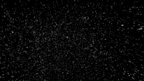 Heavy snow particles falling isolated on black background Stock Footage 125774686