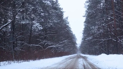 Heavy snow on the road Stock-Footage 75701072