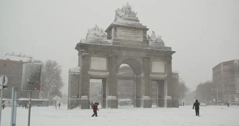 Heavy Snow In Spain Video stock 148320720