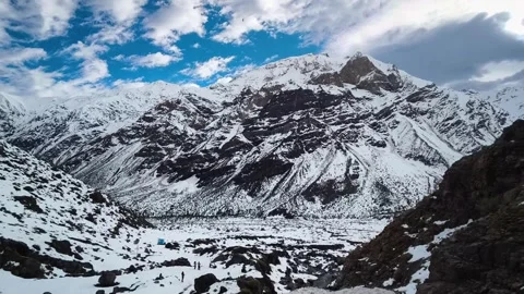 Heavy snowfall in Cajon Del Maipo in Santiago Chile Stock-Footage 341068573