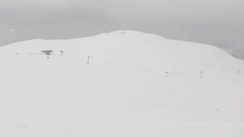 Heavy snowfall in caucasus top mountain Ski resort Goderdzi. High Adjara. S.. Stock Footage 232178873