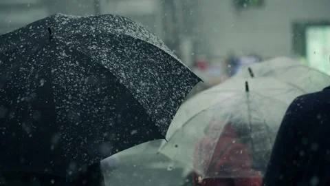 Heavy Snowfall in the City Stock Footage 332832957