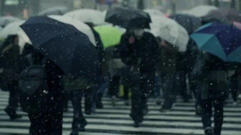 Heavy Snowfall in the City Stock Footage 332832961