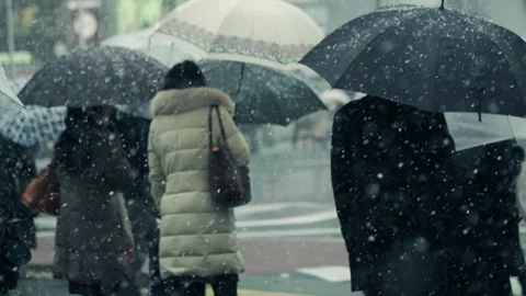 Heavy Snowfall in the City Stock Footage 332832976