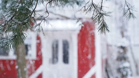 Heavy snowfall during winter time Stock Footage 77427818