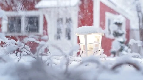 Heavy snowfall during winter time Stock Footage 77428852
