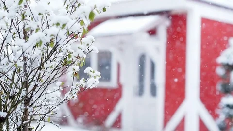 Heavy snowfall during winter time Stock Footage 77434554