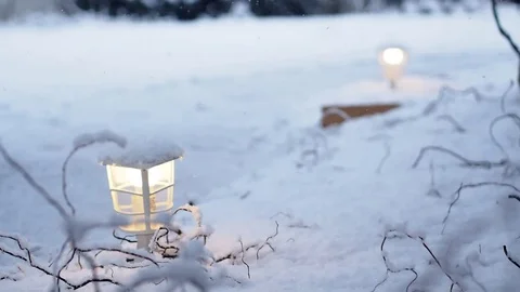 Heavy snowfall during winter time Stock Footage 77435197
