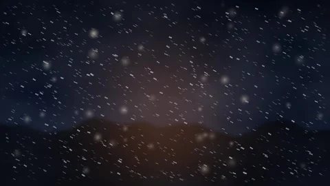 Heavy Snowfall Falling at Night over Dark Mountain Landscape Background 스톡 동영상 347965645