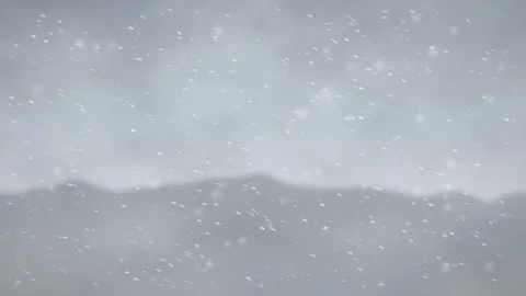 Heavy Snowfall Falling over Mountain Landscape Motion Graphics Animation Видео 347965608