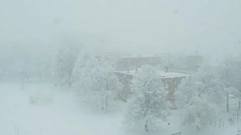 Heavy snowfall Stock Footage 146484979