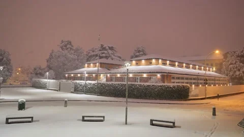 Heavy snowfall in Lombardy, italy Stock Footage 145753717