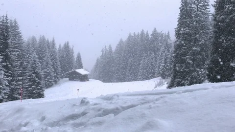 Heavy snowfall in the mountains Stock Footage 104198176